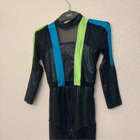 Revolution Dance black neon unitard costume ELECTRIC TOUCH RC22775 LC child - Picture 11 of 16